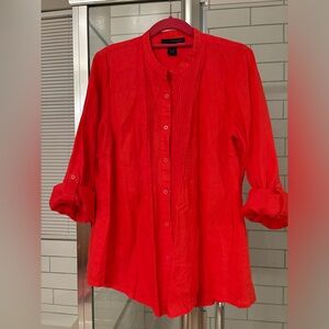Grace Elements red linen shirt